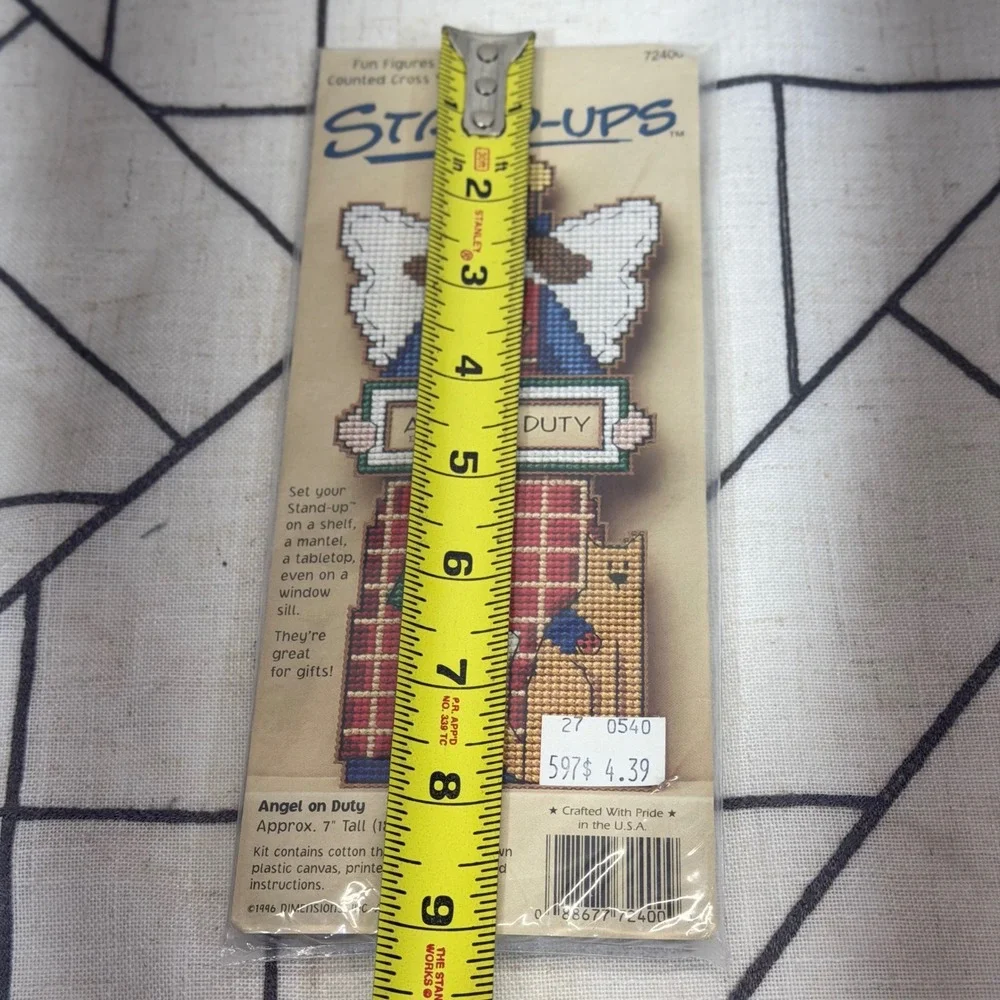 Dimensions Stand-Ups Cross Stitch Kit 7in Multicolor Angel on Duty Vintage 1996